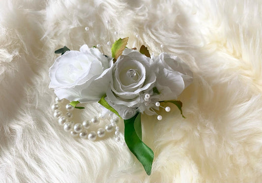 white Rose corsage