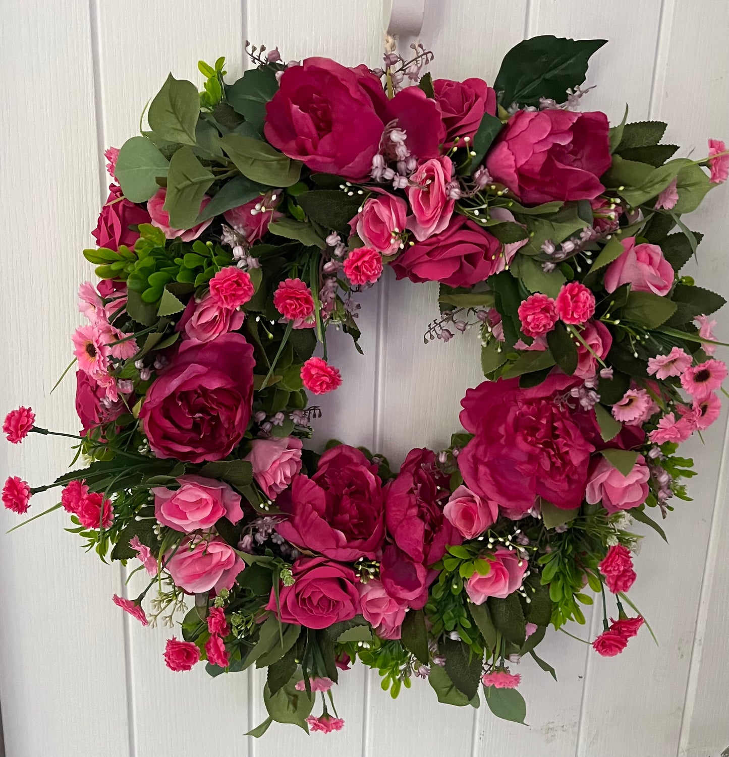 Large Double Pink Door Wreath